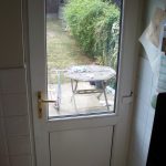 UPVC Door reinforced panel with cat flap fitted after picture UPVC Door reinforced panel with cat flap fitted after picture