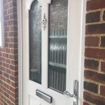 Before & after photo Chrome door handle and letter box Bexley Before & after photo Chrome door handle and letter box Bexley