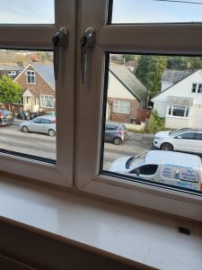 Double glazing upgrades to tilt & turn windows with chrome handles Double glazing upgrades to tilt & turn windows with chrome handles